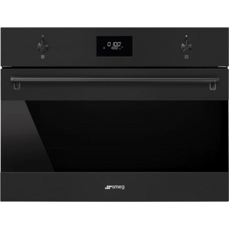 SMEG SO4301M1N Combi Oven Inbouw - 45 cm - 40 Liter - Magnetronfunctie - Galileo Technologie - Hetelucht - Grill - AirFry - Ever Clean Emaille - Classici Mat Zwart