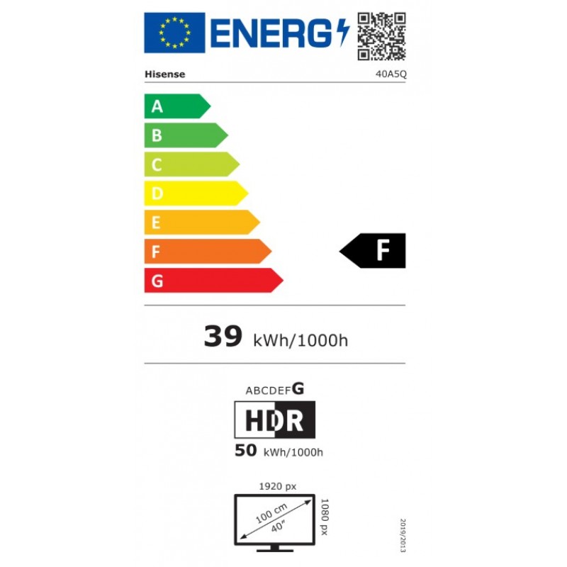 HISENSE 40A5Q QLED TV  - 40 inch - 100 cm -  Full HD - HDR -  Smart TV - spraakbediening Alexa -  Dolby Atmos -  VIDAA - Dolby Atmos