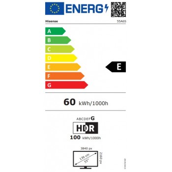 Hisense 55A6S SmartTV - 55 inch - 4K DLED - 2026 - Dolby Vision - AI 4K Upscaler - AI Smooth Motion - Game Mode Plus - Voice Control - DTS Virtual: X