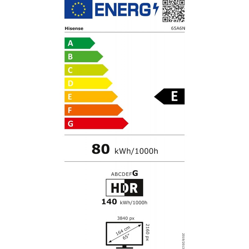 LED-TV Hisense 65A6N LED Dolby Vision 60Hz 4K 164 cm 2024 - Smart TV
