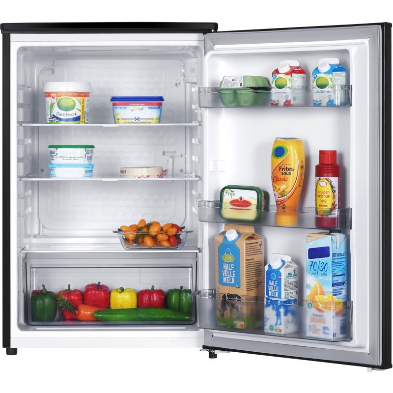 Tomado TLT5501B tafelmodel koelkast energiezuinig - 126 liter - Zonder vriesvak - 55 cm breed - Zeer stil: 35 dB - Led-verlichting - Energielabel C - Vrijstaand - Zwart