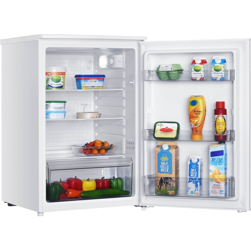 Tomado TLT5501W tafelmodel koelkast energiezuinig - 126 liter - Zonder vriesvak - 55 cm breed - Zeer stil: 35 dB - Led-verlichting - Energielabel C - Vrijstaand - Wit