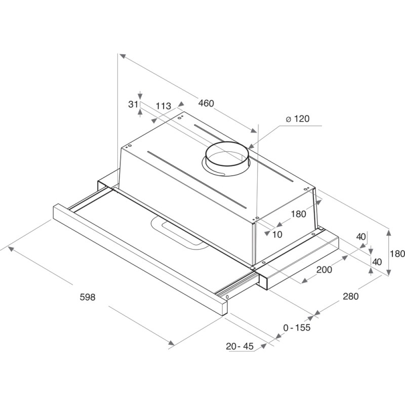 Whirlpool AKR 749/1 IX - Vlakscherm Afzuigkap