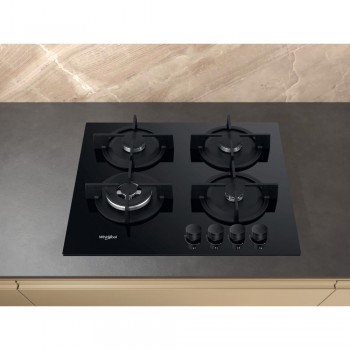 Whirlpool AKT 625/NB1 - Zwart - Ingebouwd - 59 cm - Gaskookplaat - 4 zone(s)