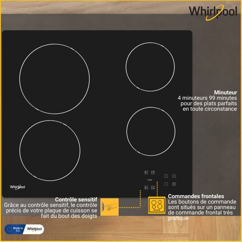 Whirlpool AKT 8090 NE - Keramische Kookplaat - 4 HiLight kookzones