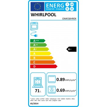 Whirlpool multifunctionele inbouwoven: roestvrij staalkleur, - OMK58HR0X