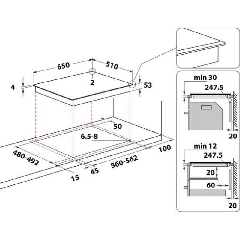 Whirlpool SMO658CBT - Inductiekookplaat