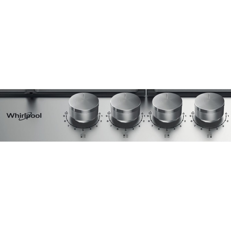 gaskookplaat 58cm 4 branders 7800w RVS - whirlpool - TGML660IX