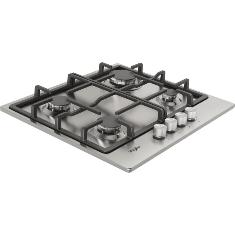 gaskookplaat 58cm 4 branders 7800w RVS - whirlpool - TGML660IX