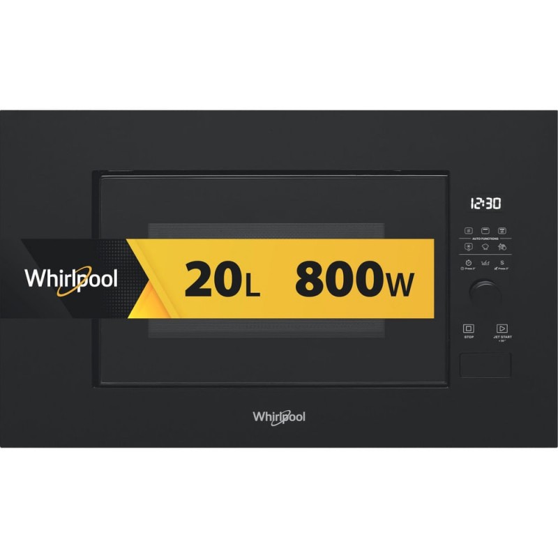 inbouw grill magnetron 20l 800w zwart - whirlpool - wmf200gnb