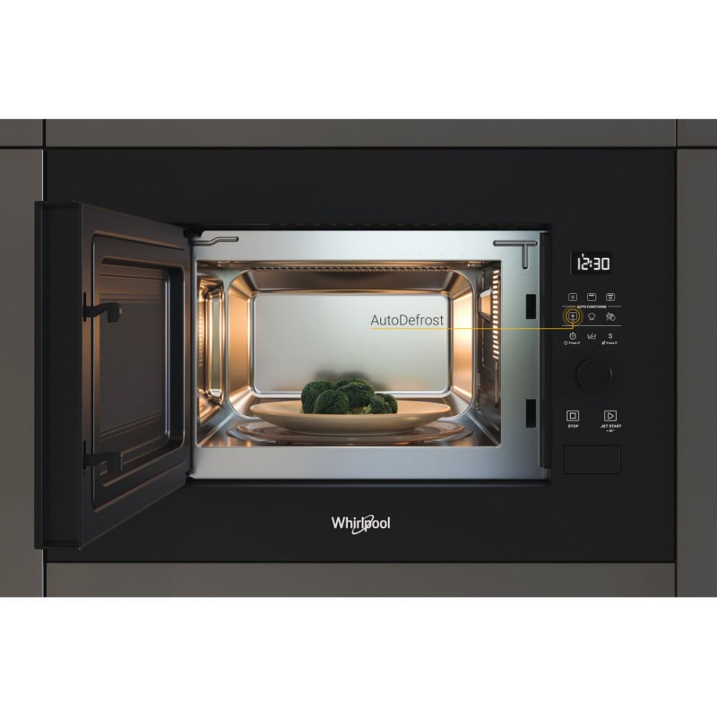 inbouw grill magnetron 20l 800w zwart - whirlpool - wmf200gnb