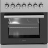 Wiggo WO-E606A – Vrijstaand gasfornuis – 60 cm – 4 kookzones – 66L elektrische oven – Roestvrijstaal – Energieklasse A