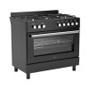 Wiggo WO-E906B(BB) - Vrijstaand - Gasfornuis - 90 cm - 110 Liter - 5 pitten - Energieklasse A - Zwart