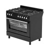 Wiggo WO-E906B(BB) - Vrijstaand - Gasfornuis - 90 cm - 110 Liter - 5 pitten - Energieklasse A - Zwart