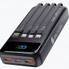 SILTCON Powerbank 3000 mAh - 22,5W Snellader - USB-A en USB-C - Universeel - 3 Poorten Powerbank Zwart 30.000 mAh