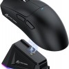 ATTACK SHARK X11 - RGB Gaming Muis - Magnetisch Oplaaddock - PAW 3311 Sensor - 59g Lichtgewicht - Bedraad + 2.4G + BT - 22.000 DPI - Zwart