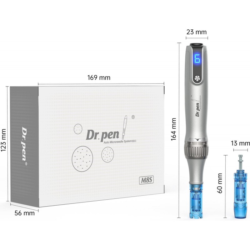 Dr. Pen M8S Microneedling Apparaat - Draadloos - 6 Snelheden - 0-2,5 mm