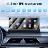 ESSGOO CarPlay Scherm 11,3 inch - 4K Display - Dashcam - Draadloze CarPlay en Android Auto - Touchscreen - Zwart