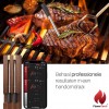 FlameTech® Two | De ultieme draadloze vleesthermometer met 90m bereik | Voor Oven, Grill, BBQ, Pannen & Rotisserie | Temperatuurmeter met bluetooth app