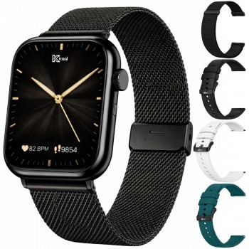 Kiraal Montala Smartwatch - Hartslagmeter - Stappenteller - Slaapmonitor - Multisport - Compatibel met Android en iOS - Zwart