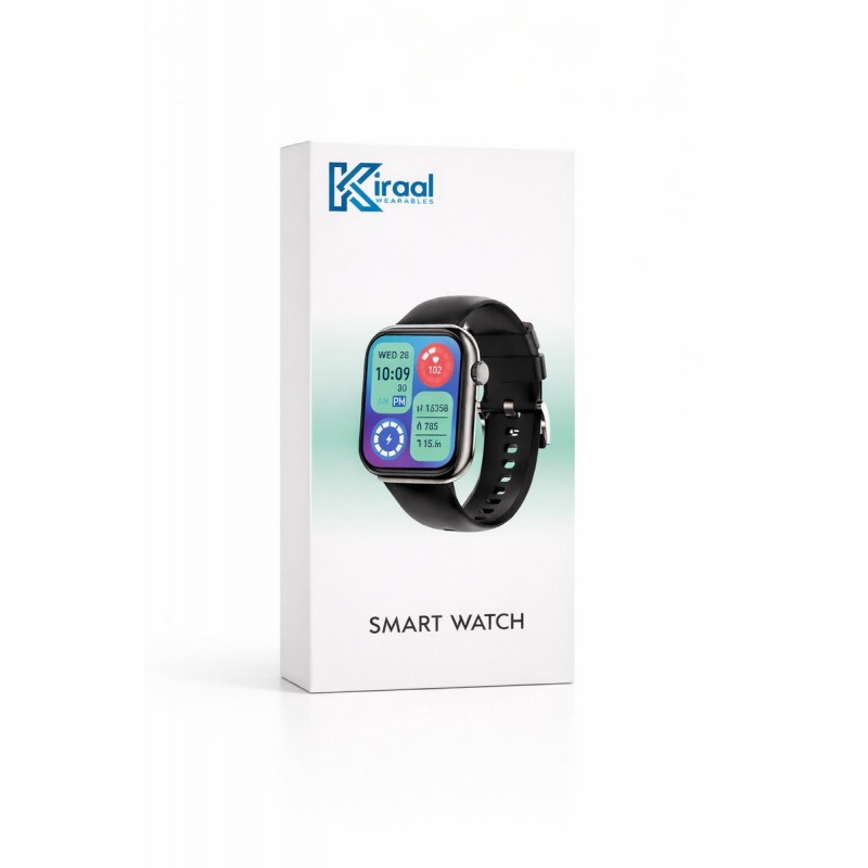 Kiraal Montala Smartwatch - Hartslagmeter - Stappenteller - Slaapmonitor - Multisport - Compatibel met Android en iOS - Zwart
