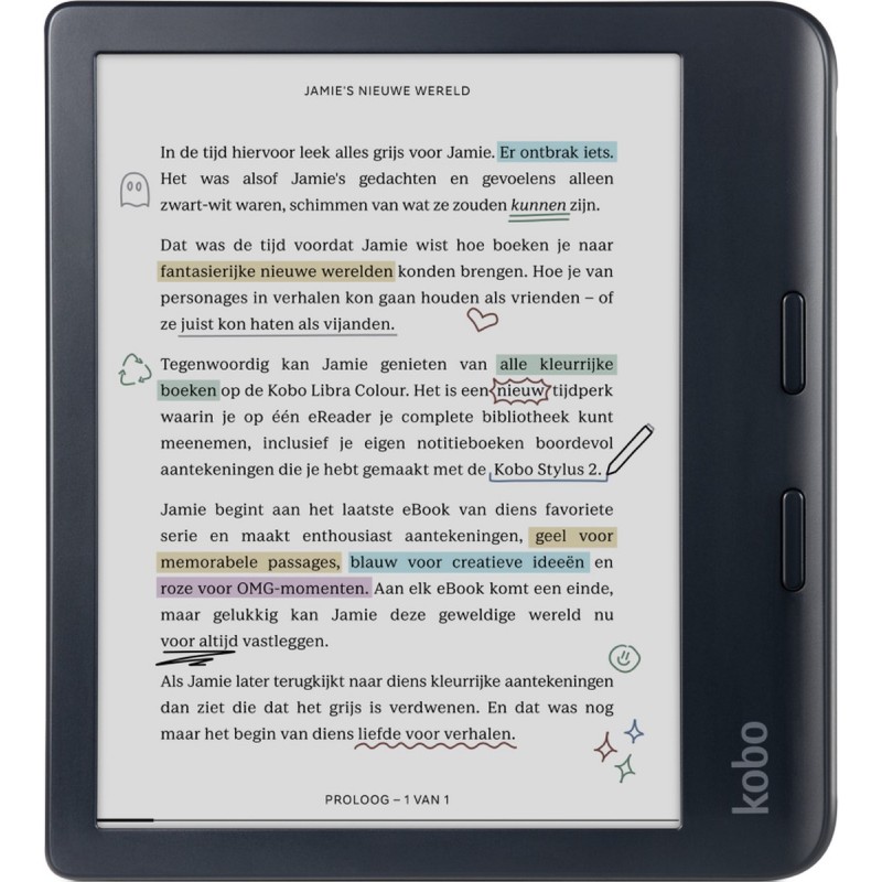 Kobo Libra Colour - E-reader - 7 inch kleurenscherm - 32GB - Luisterboeken - zwart