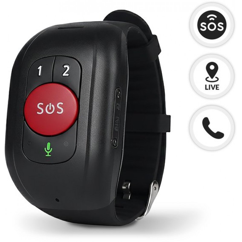 MijnSOS® SOS Noodknop - Alarmknop voor Ouderen - GPS Tracker 4G - Senioren Alarmhorloge - Valdetectie - Personenalarmering Dementie - Hartslag-, Bloeddruk- & Temperatuurmeting - Waterdicht IP67 - Inclusief App