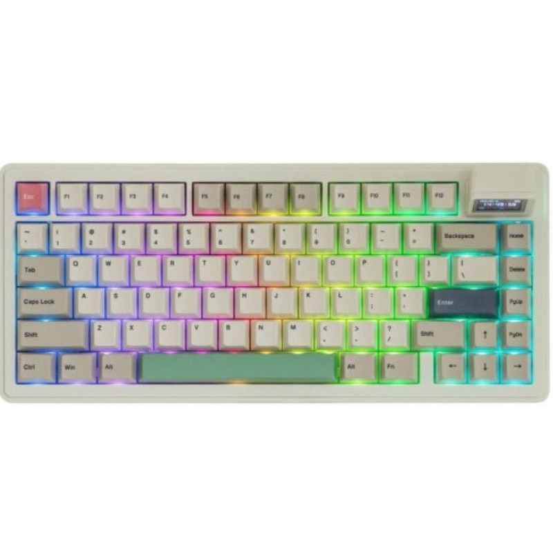 EPOMAKER RT82 Retro White 75% Sea Salt Silent Switch Hotswap RGB Draadloos Mechanisch Gamingtoetsenbord Engels