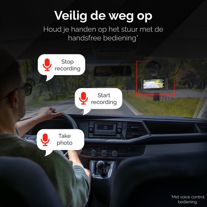 RedTiger F7NTouch - Dual Dashcam voor auto - Ultra 4K & 1080P - Voor en Achter Camera - 2025 model - Met Touchscreen - WiFi en GPS - 3.20 Inch met App - Sony Sensor Nachtzicht - Dashcams - Parkeerbewaking - G Sensor - Loop opname - 128GB SD Kaart