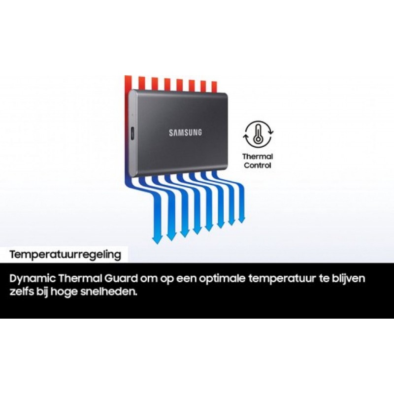 Samsung Portable T7 - Externe SSD - USB 3.2 Gen 2 USB-C - SSD - 2TB - Zwart