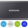 Samsung Portable T7 - Externe SSD - USB 3.2 Gen 2 USB-C - SSD - 2TB - Zwart