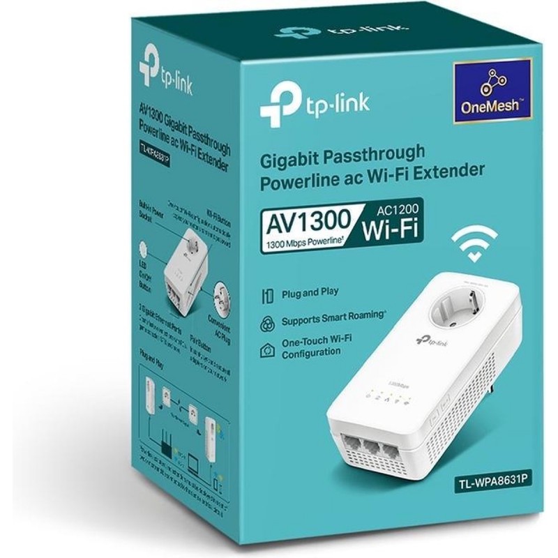 TP-Link TL-WPA8631P - Powerline Adapter - WiFi Versterker - Uitbreiding - 1-Pack