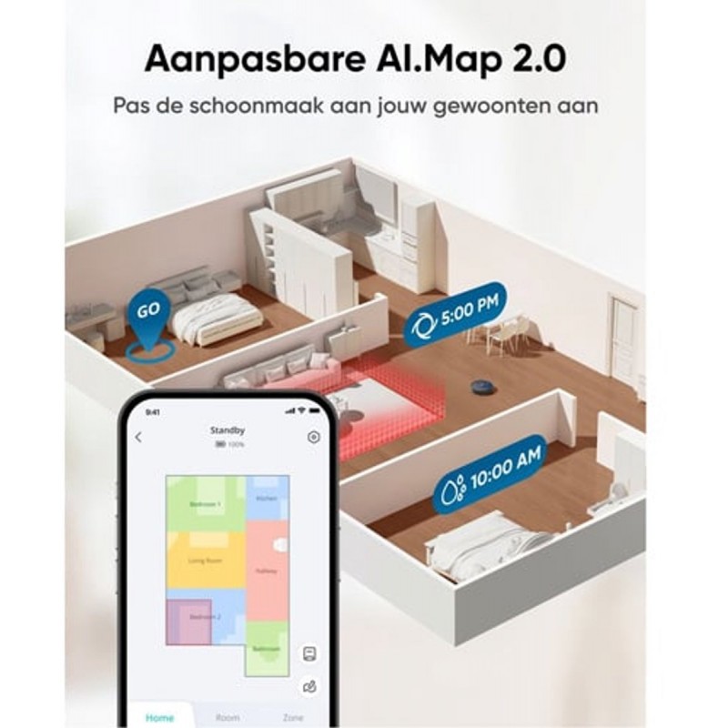 eufy X10 Pro Omni Robot Stofzuiger en Mop - 8.000Pa zuigkracht - Dubbele dweilpads met 12mm auto-lift en tapijtdetectie - Herkent 100+ objecten voor obstakelvermijding - Alles-in-1 station voor dagelijks onderhoud