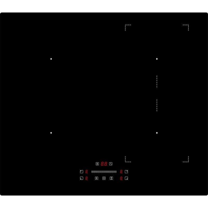 Exquisit EKI624-30 - Inbouw Inductiekookplaat - Met Bridge Functie - 4 Kookzones - Slide Control - 1 en 2 Fasen