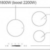 Exquisit EKI901-2 - Inbouw inductie kookplaat - 5 zones -  Touch control - Met booster