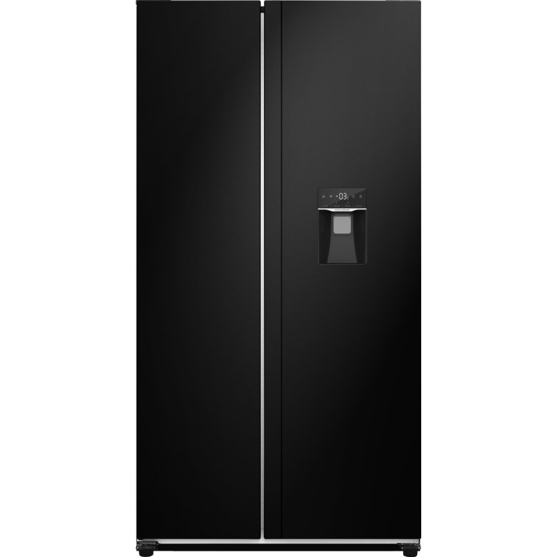 Exquisit SBS239-WS-EB -Amerikaanse Koelkast - Waterdispenser - Display - 442 Liter - Zwart
