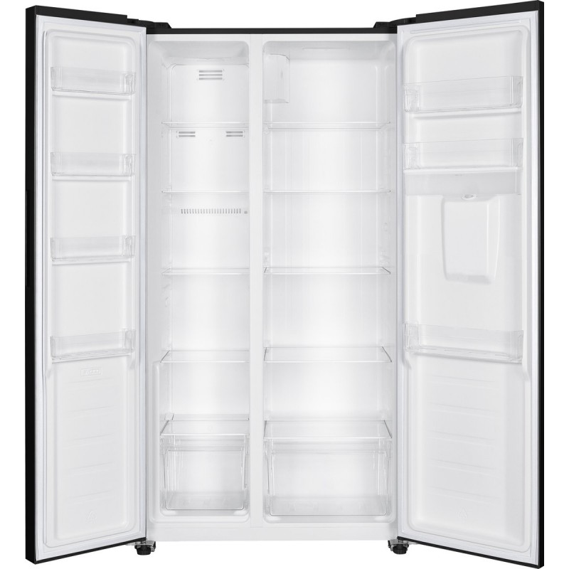 Exquisit SBS239-WS-EB -Amerikaanse Koelkast - Waterdispenser - Display - 442 Liter - Zwart