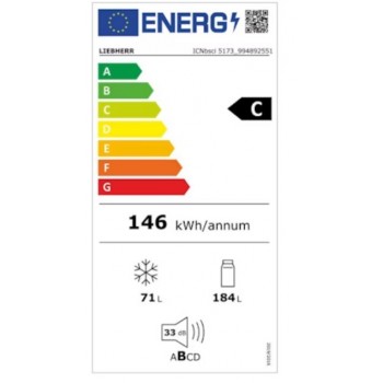 Liebherr ICNBSCI 5173-22 - NoFrost - inhoud 184/71 liter - 2 temperatuurzones - duoCooling - deur op deur 