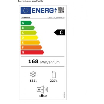 Liebherr CNC 5724-22 - Vrijstaande koel/vriescombinatie Plus met NoFrost - Energieklasse C - 202CM 