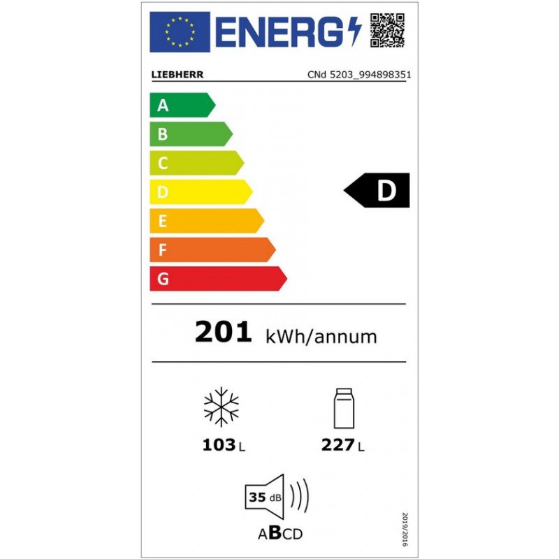 Liebherr CNd 5203 Pure - Koel-vriescombinatie - 185,5 cm - No Frost - Langer vers met EasyFresh