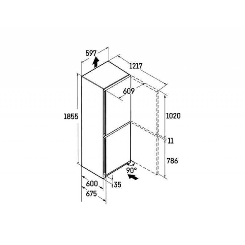 Liebherr CNd 5203 Pure - Koel-vriescombinatie - 185,5 cm - No Frost - Langer vers met EasyFresh