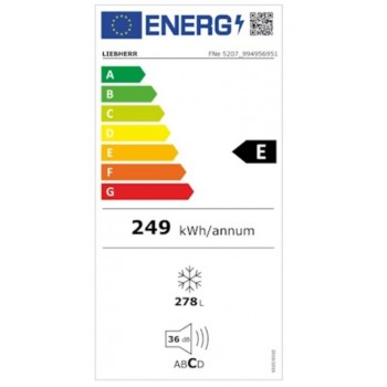 Liebherr FNE 5207-22 - vrijstaande vriezer - 186cm hoog - energielabel E 