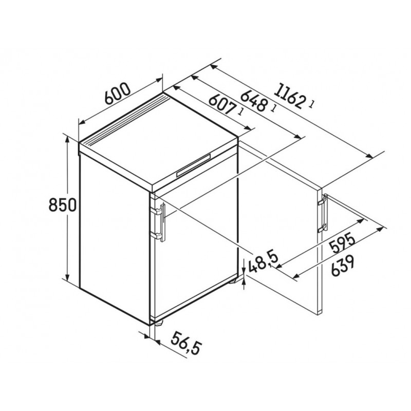Liebherr FNSDDI 1624-20 Vrijstaande tafelmodel vrieskast Plus met NoFrost inhoud 93 liter