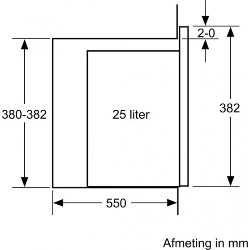 Siemens BE555LMB1 - iQ500 - Inbouwmagnetron - 59x38 cm - 25 l - Zwart - Eenvoudig te reinigen met hydrolyse
