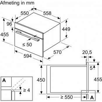 Refurbished Siemens CM585AGS1 - iQ500 - Inbouwoven met magnetronfunctie - 60x45 cm - 44 l - Zwart - Eenvoudig te reinigen: Hydrolyse