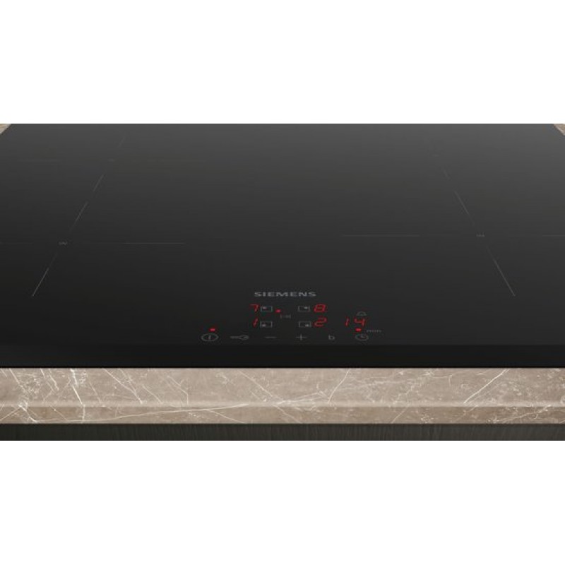 Siemens EH631BEB6E - iQ100 - Inbouw elektrische kookplaat - 60 cm - powerBoost: verhoogt het vermogen van een inductiezone met tot wel 50%