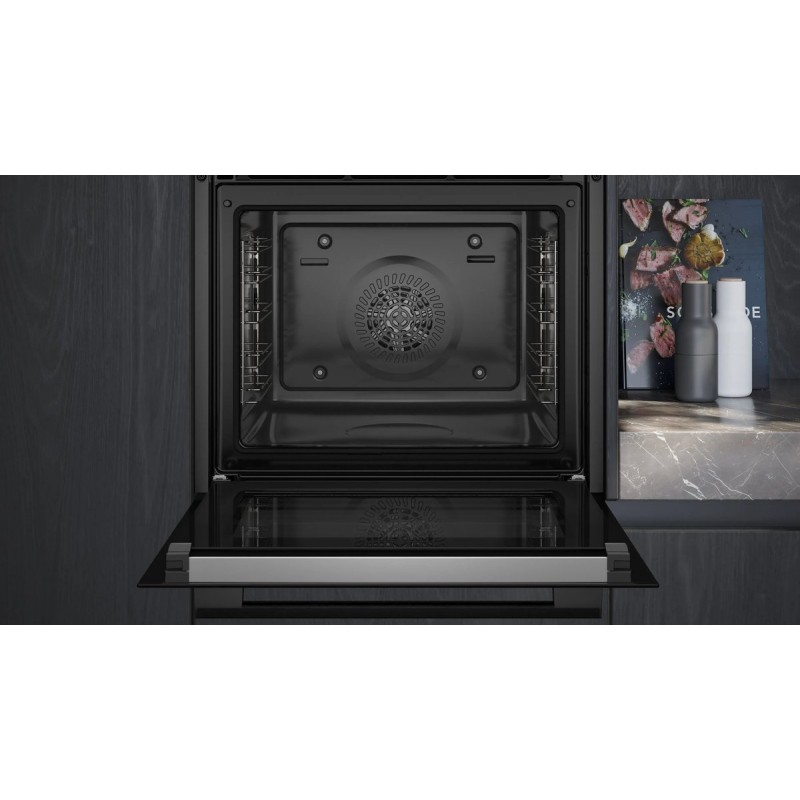 Siemens HB272ABB3 - iQ300 - Inbouwoven - 60 x 60 cm - Zwart - Energielabel A - Air Fry-functie met bakplaat: gezondere manier om te snacken - Eenvoudig te reinigen met pyrolytische zelfreiniging activeClean