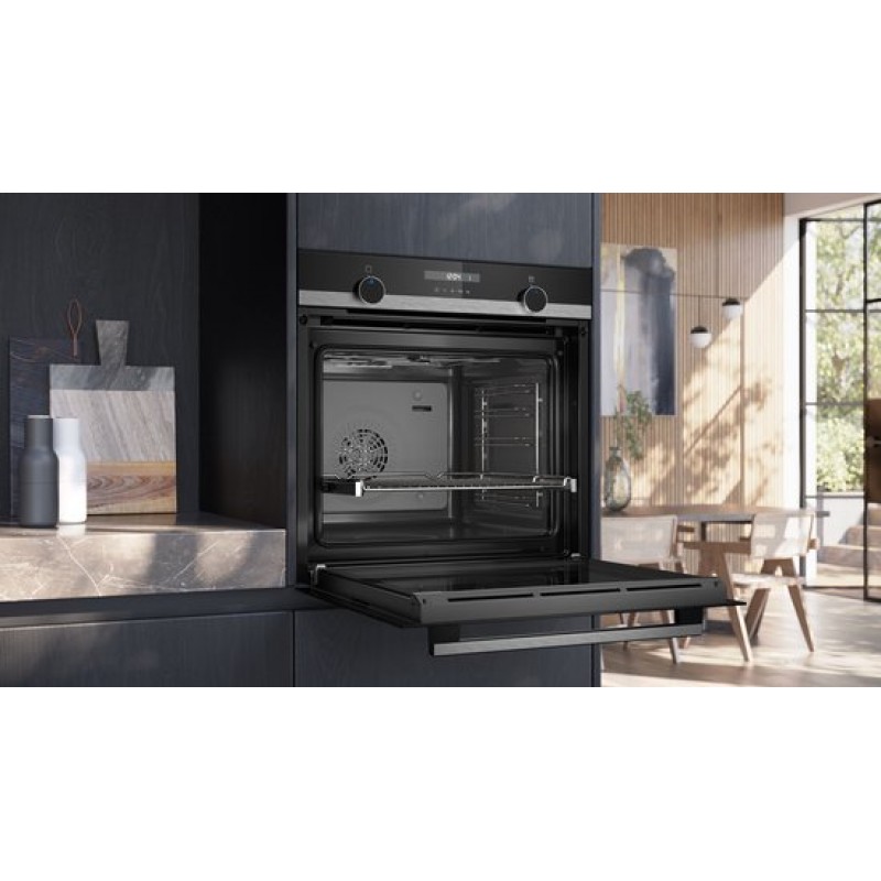 Siemens HB537GES3 - iQ500 - Inbouwoven - 60 x 60 cm - 71 l - Inox - Eenvoudig te reinigen met Hydrolyse en ecoClean
