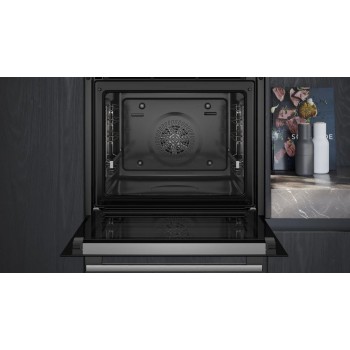 Siemens HB578GES7 - iQ500 - Inbouwoven - 60 cm x 60 cm - 71 l - Eenvoudig te reinigen met pyrolytische zelfreiniging activeClean - Home Connect - 3D hetelucht: gelijkmatige warmteverdeling -Inox
