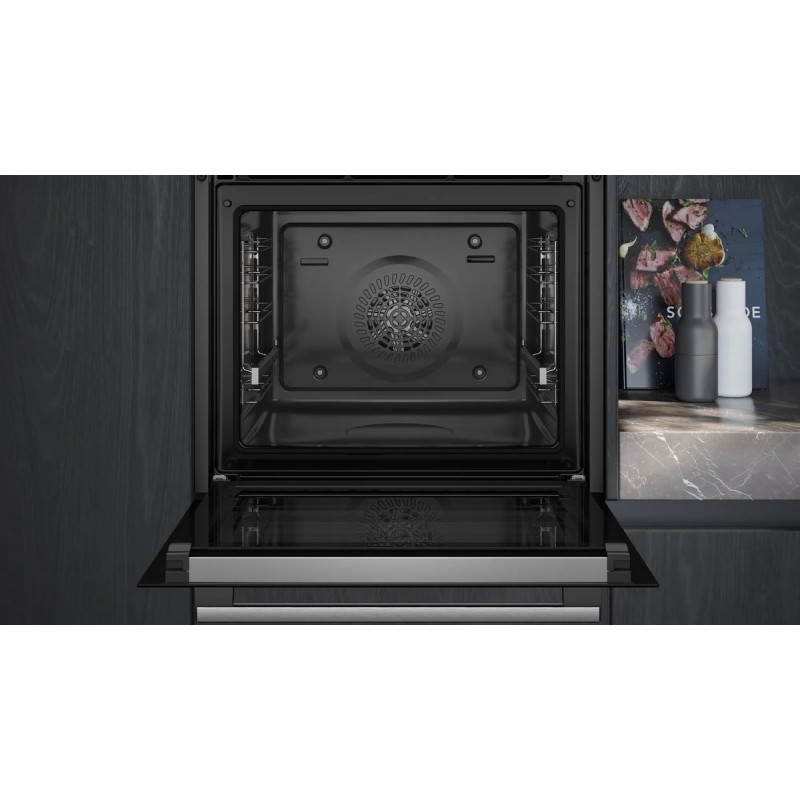 Siemens HB578GES7 - iQ500 - Inbouwoven - 60 cm x 60 cm - 71 l - Eenvoudig te reinigen met pyrolytische zelfreiniging activeClean - Home Connect - 3D hetelucht: gelijkmatige warmteverdeling -Inox